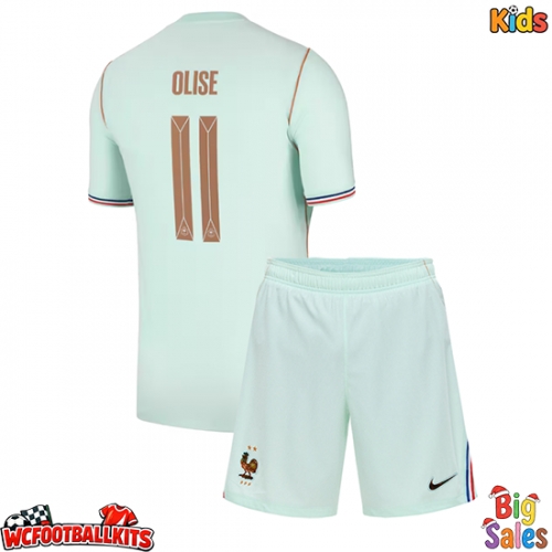 France Michael Olise #11 Replica Away Stadium Kit for Kids World Cup 2026 Short Sleeve (+ pants)